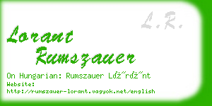 lorant rumszauer business card